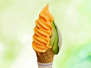 果肉入りメロンソフト