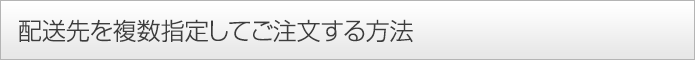 配送先を複数指定してご注文する方法